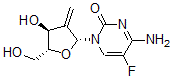 CAS 登录号：129531-96-0， 4-氨基-5-氟-1-[(2R,4S,5R)-4-羟基-5-(羟基甲基)-3-亚甲基四氢呋喃-2-基]嘧啶-2-酮