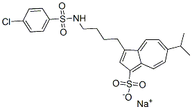 CAS 登录号：129648-96-0， 钠3-[4-[(4-氯苯基)磺酰基氨基]丁基]-6-丙-2-基薁e-1-磺酸酯