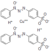 CAS 登录号:129719-60-4, 3-羟基-1-对磺酸苯基-3-苯基三氮烯铜(II)络合物