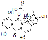 CAS#: 129985-03-1, (8S-(8alpha,9alpha,14alpha,17S*,18R*))-5,8,9,14,15,16-Hexahydro-1,4,6,17-Tetrahydroxy-20-Methoxy-18-Methyl-5,16-Dioxo-9,8,14-(1)Buten(1)Yl(4)Ylideneanthra(1,2-b)Benz(f)Azocine-19-Carboxylic Acid