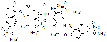CAS#: 13011-70-6, Tetraammonium [mu-[[5,5'-[Carbonylbis[Imino(2-Hydroxy-5-Sulpho-p-Phenylene)Azo]]Bis[6-Hydroxynaphthalene-2-Sulphonato]](8-)]]Dicuprate(4-)