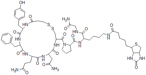 CAS 登录号：130154-83-5， 1-(2-巯基)丙酸-8-(赖氨酰-N(6)-生物素)加压素