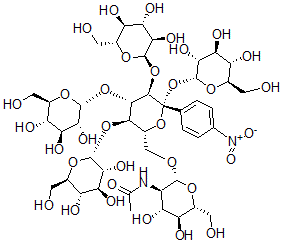 CAS#: 130342-76-6, N-[(2R,3R,4R,5S,6R)-4,5-Dihydroxy-6-(Hydroxymethyl)-2-[[(2R,3R,4S,5R,6R)-6-(4-Nitrophenyl)-3,4,5,6-Tetrakis[[(2R,3R,4S,5S,6R)-3,4,5-Trihydroxy-6-(Hydroxymethyl)Oxan-2-Yl]Oxy]Oxan-2-Yl]Methoxy]Oxan-3-Yl]Acetamide