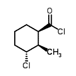 CAS 登录号：130422-94-5， (1R,2R,3R)-3-氯-2-甲基环己烷羰基氯化物