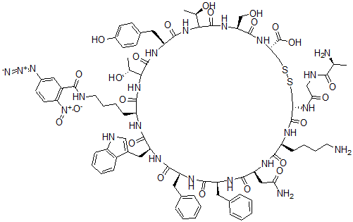 CAS 登录号：130772-41-7， 9-(N6-(5-叠氮基-2-硝基苄基)-L-赖氨酸)-11-L-酪氨酸生长抑素