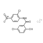 CAS 登录号：1308-76-5， 5-氯-N-(2-氯-4-硝基苯基)-2-羟基-苯甲酰胺铜(2+)盐(1:1)