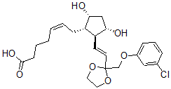 CAS#: 131349-68-3, (Z)-7-[(1S,2S,3S,5R)-2-[(E)-2-[2-[(3-Chlorophenoxy)Methyl]-1,3-Dioxolan-2-Yl]Ethenyl]-3,5-Dihydroxycyclopentyl]Hept-5-Enoic Acid