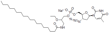 CAS#: 131933-67-0, Sodium [(2S,3S,5R)-3-Azido-5-(5-Methyl-2,4-Dioxopyrimidin-1-Yl)Oxolan-2-Yl]Methyl [2-Ethoxy-3-(Octadecanoylamino)Propyl] Phosphate