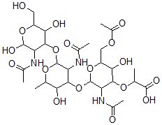 CAS#: 132194-17-3, 2-[3-Acetamido-2-[3-Acetamido-2-[3-Acetamido-2,5-Dihydroxy-6-(Hydroxymethyl)Oxan-4-Yl]Oxy-5-Hydroxy-6-Methyloxan-4-Yl]Oxy-6-(Acetyloxymethyl)-5-Hydroxyoxan-4-Yl]Oxypropanoic Acid