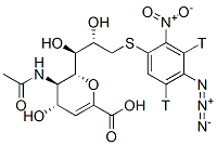 CAS 登录号：132406-95-2， (4S,5R,6R)-5-乙酰氨基-6-[(1R,2S)-3-(4-叠氮基-2-硝基-3,5-二氚苯基)硫基-1,2-二羟基丙基]-4-羟基-5,6-二氢-4H-吡喃-2-羧酸
