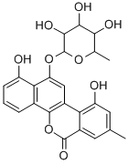 CAS 登录号：132417-97-1， 1,10-二羟基-8-甲基-12-[(2S,3R,4R,5R,6S)-3,4,5-三羟基-6-甲基四氢吡喃-2-基]氧基萘并[1,2-c]异苯并吡喃-6-酮