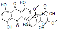 CAS#: 132645-97-7, (8R-(6alpha,9beta,14beta,17R*,18S*))-5,8,9,14,15,16-Hexahydro-1,4,6,17-Tetrahydroxy-20-Methoxy-8-((2-Methoxy-2-Oxoethyl)Thio)-18-Methyl-5,16-Dioxo-9,8,14-(1)Buten(1)Yl(4)Ylideneanthra(1,2-b)Benz(f)Azocine-19-Carboxylic Acid