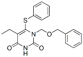 CAS 登录号:132774-46-0, 5-乙基-1-(苯基甲氧基甲基)-6-苯基硫基嘧啶-2,4-二酮