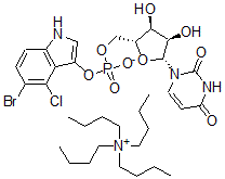 CAS 登录号:132900-87-9, 尿苷-3'-(5-溴-4-氯吲哚-3-基)-磷酸酯四丁基铵盐