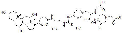 CAS 登录号:132910-41-9, N-羧甲基)-N-(2-(二(羧甲基)氨基)乙基)-3-(4-(N'-(2-((3,7,12-三羟基胆烷-24-酰基)氨基)乙基)(硫脲基)苯基)丙氨酸