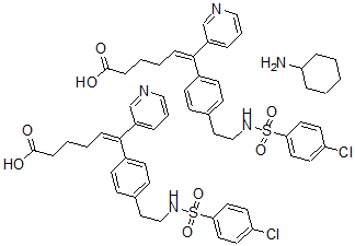 CAS#: 133276-53-6, 6-(4-(2-(((4-Chlorophenyl)Sulfonyl)Amino)Ethyl)Phenyl)-6-(3-Pyridinyl)-5-Hexenoic Acid Compd. With Cyclohexanamine (2:1)