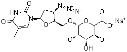 CAS#: 133525-01-6, 1-[3-azido-2,3-dideoxy-5-O-[(5xi)-beta-D-lyxo-hexopyranuronosyl]-beta-D-threo-pentofuranosyl]-5-methyl-2,4(1H,3H)-Pyrimidinedione sodium salt (1:1)