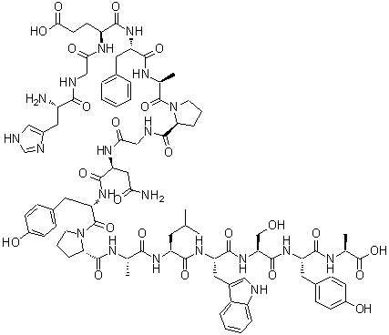 CAS#: 133531-91-6, Histidylglycyl-alpha-Glutamylphenylalanylalanylprolylglycylasparaginyltyrosylprolylalanylleucyltryptophylseryltyrosylalanine