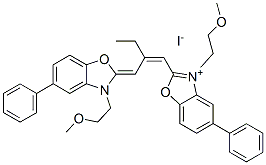 CAS 登录号：13416-17-6， 3-(2-甲氧基乙基)-2-[2-[[3-(2-甲氧基乙基)-5-苯基-3H-苯并恶唑-2-亚基]甲基]丁-1-烯基]-5-苯基苯并恶唑鎓碘化物
