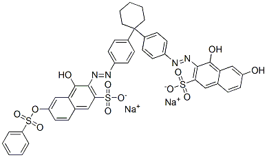 CAS#: 13421-53-9, Disodium 4,6-Dihydroxy-3-[[4-[1-[4-[[1-Hydroxy-7-[(Phenylsulphonyl)Oxy]-3-Sulphonato-2-Naphthyl]Azo]Phenyl]Cyclohexyl]Phenyl]Azo]Naphthalene-2-Sulphonate