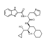 CAS#: 134362-79-1, N-[(2R)-1-{[(2S,3R,4S)-1-Cyclohexyl-4-Cyclopropyl-3,4-Dihydroxy-2-Butanyl]Amino}-1-Oxo-3-(1,3-Thiazol-4-Yl)-2-Propanyl]-1H-Benzimidazole-2-Carboxamide