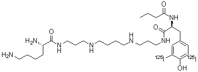 CAS 登录号：134419-07-1， [S-(R*,R*)]-N-[3-[[4-[[3-[(2,6-二氨基-1-氧代己基)氨基]丙基]氨基]丁基]氨基]丙基]-4-羟基-3,5-二(碘-125I)-alpha-[(1-氧代丁基)氨基]-苯丙酰胺