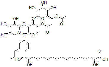 CAS#: 134479-76-8, (2S,16R,17S,21R)-21-[(2S,3R,4S,5R)-5-Acetyloxy-4-[(2S,3R,4S,5S,6R)-6-(Acetyloxymethyl)-3,4,5-Trihydroxyoxan-2-Yl]Oxy-3-[(2S,3R,4S,5R)-3,4,5-Trihydroxyoxan-2-Yl]Oxyoxan-2-Yl]Oxy-2,16,17-Trihydroxyhexacosanoic Acid