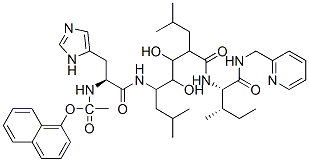 CAS#: 134623-15-7, (2S,3R,4R,5S)-3,4-Dihydroxy-5-[[(2S)-3-(3H-Imidazol-4-Yl)-2-[(2-Naphthalen-1-Yloxyacetyl)Amino]Propanoyl]Amino]-7-Methyl-N-[(2S,3S)-3-Methyl-1-Oxo-1-(Pyridin-2-Ylmethylamino)Pentan-2-Yl]-2-(2-Methylpropyl)Octanamide