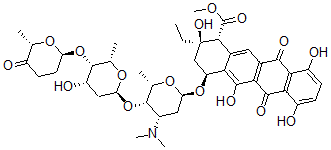 CAS#: 134910-04-6, Methyl (1R,2R,4S)-4-[(2R,4S,5S,6S)-4-Dimethylamino-5-[(2S,4S,5S,6S)-4-Hydroxy-6-Methyl-5-[(2R,6S)-6-Methyl-5-Oxooxan-2-Yl]Oxyoxan-2-Yl]Oxy-6-Methyloxan-2-Yl]Oxy-2-Ethyl-2,5,7,10-Tetrahydroxy-6,11-Dioxo-3,4-Dihydro-1H-Tetracene-1-Carboxylate