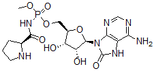 CAS#: 134966-01-1, (2S)-N-[[(2R,3S,4R,5R)-5-(6-Amino-8-Oxo-7H-Purin-9-Yl)-3,4-Dihydroxyoxolan-2-Yl]Methoxy-Methoxyphosphoryl]Pyrrolidine-2-Carboxamide