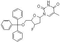 CAS#: 135197-63-6, 1-(2,3-Dideoxy-3-Fluoro-5-O-Tritylpentofuranosyl)-5-Methyl-2,4(1H,3H)-Pyrimidinedione
