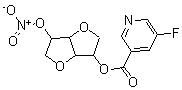 CAS 登录号：135304-12-0， 1,4:3,6-二脱水-D-山梨糖醇 2-(5-氟-3-吡啶羧酸酯) 5-硝酸酯
