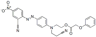 CAS 登录号：13555-64-1， 2-苯氧基-乙酸 2-[(2-氰基乙基)[4-[2-(2-氰基-4-硝基苯基)偶氮]苯基]氨基]乙基酯
