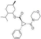 CAS 登录号：135588-56-6， [(5R)-5-甲基-2-丙-2-基环己基](1R,2R,3S)-2-(吗啉-4-羰基)-3-苯基环丙烷-1-羧酸酯