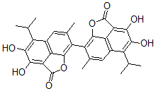 CAS#: 135692-96-5, 3,3',4,4'-Tetrahydroxy-7,7'-Dimethyl-5,5'-Bis(1-Methylethyl)-(8,8'-Bi-2H-Naphtho(1,8-bc)Furan)-2,2'-Dione