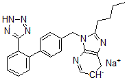 CAS 登录号：136042-19-8， 2-丁基-3-((2'-(1H-四唑-5-基)联苯-4-基)甲基)-3H-咪唑并(4,5-b)吡啶钠盐