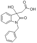 CAS 登录号:13672-23-6, 2,3-二氢-3-羟基-2-氧代-1-(苯基甲基)-1H-吲哚-3-乙酸