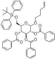 CAS#: 136755-18-5, 4-Penten-1-Yl 2,3,4-Tri-O-Benzoyl-6-O-[(2-Methyl-2-Propanyl)(Diphenyl)Silyl]-D-Glucopyranoside