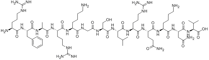 CAS 登录号:136795-05-6, L-精氨酰-L-苯丙氨酰-L-丙氨酰-L-精氨酰-L-赖氨酰甘氨酰-L-丝氨酰-L-亮氨酰-L-精氨酰-L-谷氨酰胺酰-L-赖氨酰-L-天冬氨酰胺酰-L-缬氨酸