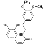 CAS 登录号：136944-24-6， (2Z)-3-(3,4-二羟基苯基)-N-[2-(3,4-二甲氧基苯基)乙基]丙烯酰胺