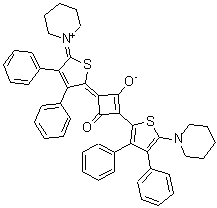 CAS 登录号：137020-24-7， (4E)-4-[3,4-二苯基-5-(1-哌啶鎓亚基)-2(5H)-噻吩基亚基]-2-[3,4-二苯基-5-(1-哌啶基)-2-噻吩基]-3-氧代-1-环丁烯-1-醇