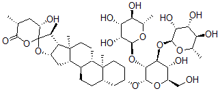 CAS#: 137038-72-3, 3beta,23alpha-Dihydroxy-5alpha-Spirostan-26-One 3-O-alpha-Rhamnopyranosyl (1-2)-(alpha-Rhamnopyranosyl-(1-4))-beta-Glucopyranoside