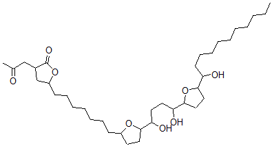 CAS#: 137043-93-7, 5-[7-[5-[1,4-Dihydroxy-4-[5-(1-Hydroxyundecyl)Oxolan-2-Yl]Butyl]Oxolan-2-Yl]Heptyl]-3-(2-Oxopropyl)Oxolan-2-One