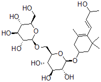 CAS#: 137606-56-5, (2R,3R,4S,5S,6R)-2-[[4-[(E)-3-Hydroxybut-1-Enyl]-3,5,5-Trimethyl-1-Cyclohex-3-Enyl]Oxy]-6-[[(2R,3R,4S,5S,6R)-3,4,5-Trihydroxy-6-(Hydroxymethyl)Oxan-2-Yl]Oxymethyl]Oxane-3,4,5-Triol