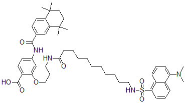 CAS#: 137757-03-0, 2-[3-[11-[(5-Dimethylaminonaphthalen-1-Yl)Sulfonylamino]Undecanoylamino]Propoxy]-4-[(5,5,8,8-Tetramethyl6,7-Dihydronaphthalene-2-Carbonyl)Amino]Benzoic Acid