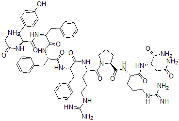 CAS 登录号：137811-42-8， 甘氨酰-酪氨酰-苯丙氨酰-苯丙氨酰-苯丙氨酰-精氨酰-脯氨酰-精氨酰-天冬氨二酰胺