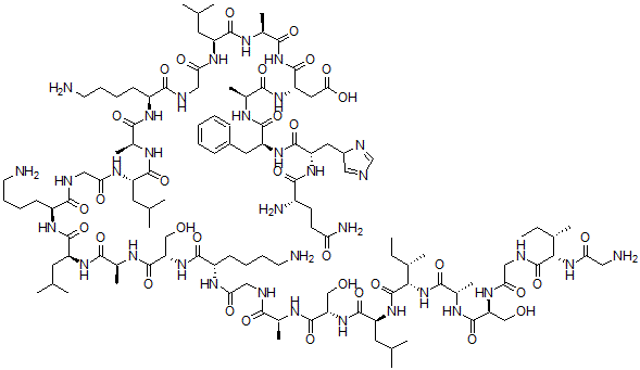 CAS#: 138220-01-6, Glycyl-L-Isoleucylglycyl-L-Seryl-L-Alanyl-L-Isoleucyl-L-Leucyl-L-Seryl-L-Alanylglycyl-L-Lysyl-L-Seryl-L-Alanyl-L-Leucyl-L-Lysylglycyl-L-Leucyl-L-Alanyl-L-Lysylglycyl-L-Leucyl-L-Alanyl-L-alpha-Glutamyl-L-Histidyl-L-Phenylalanyl-L-Alanyl-L-Aspartamide