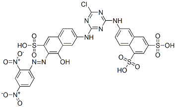 CAS#: 138272-10-3, Tripotassium 6-[[4-Chloro-6-[[(7Z)-7-[(2,4-Dinitrophenyl)Hydrazinylidene]-8-Oxo-6-Sulfonatonaphthalen-2-Yl]Amino]-1,3,5-Triazin-2-Yl]Amino]Naphthalene-1,3-Disulfonate