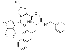 CAS 登录号：138449-07-7， (2S,4R)-4-羟基-1-(1-甲基吲哚-3-羰基)-N-[(2S)-1-(甲基-(苯基甲基)氨基)-3-萘-2-基-1-氧代丙烷-2-基]吡咯烷-2-甲酰胺