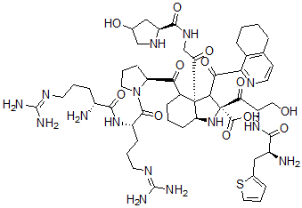CAS 登录号：138680-92-9， 精氨酰-(羟基丙基(3)-3-噻吩基丙氨酰(5)-1,2,3,4-四氢-3-异喹啉羰基(7)-八氢-1H-吲哚-2-羰基(8))-去精氨酰(9)-血管舒缓激肽
